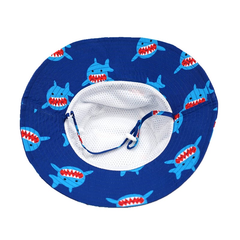 Home Prefer Kids UPF50+ Boys Sun Hat Breathable Wide Brim Girls Bucket Hat for Beach Summer Play Hat (8-12 Years, Shark) - Image 4
